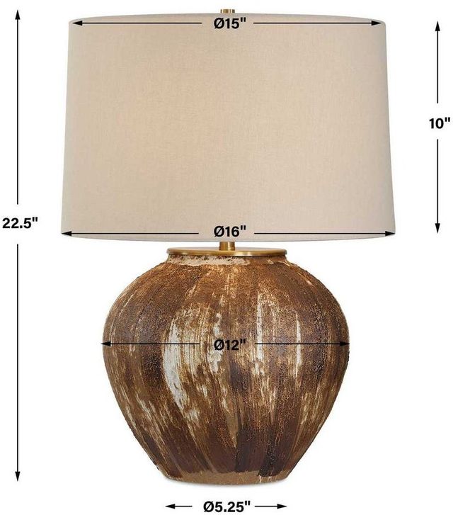 Uttermost® McKinley Textured Chocolate Brown Table Lamp-2
