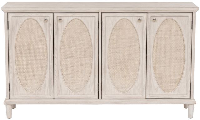 Linon Antique White Oval 4-Door Credenza-3