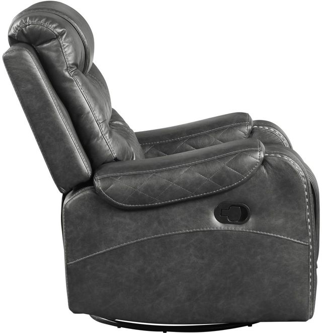 Mazin Furniture Putnam Gray Swivel Glider Reclining Chair-3