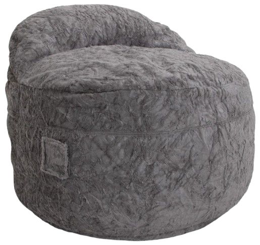 CordaRoy's® Nest Gray Faux Fur King Adult Bean Bag Chair-0