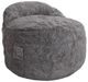 CordaRoy's® Nest Gray Faux Fur King Adult Bean Bag Chair-0