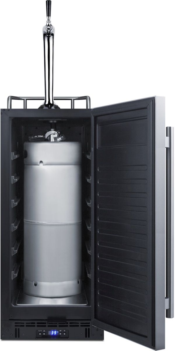 Summit® 15" 2.9 Cu. Ft. Stainless Steel Beer Cooler/Kegerator with Gooseneck Tap-2