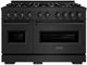 ZLINE Classic Series 48" Black Stainless Steel Pro Style Gas Range -0