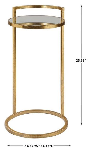 Uttermost® Cailin Mirrored Accent Table with Gold Base-2