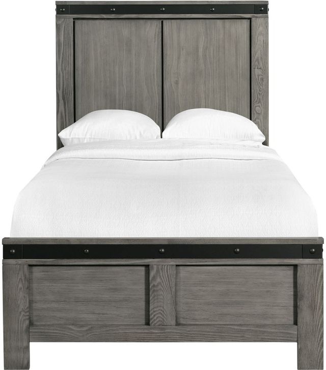 Elements International Wade Gray Twin Youth Panel Bed-2