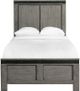Elements International Wade Gray Twin Youth Panel Bed-2