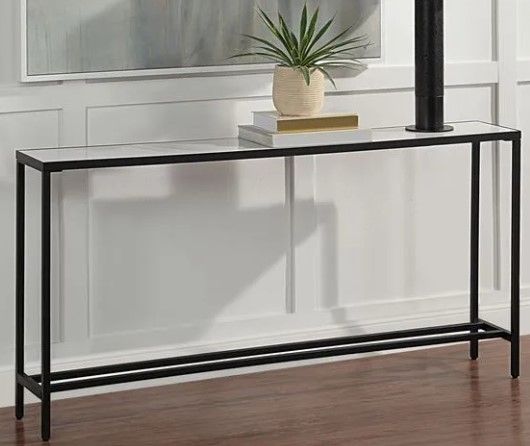Renwil® Bodin Natural White Console Table with Matte Black Base -4