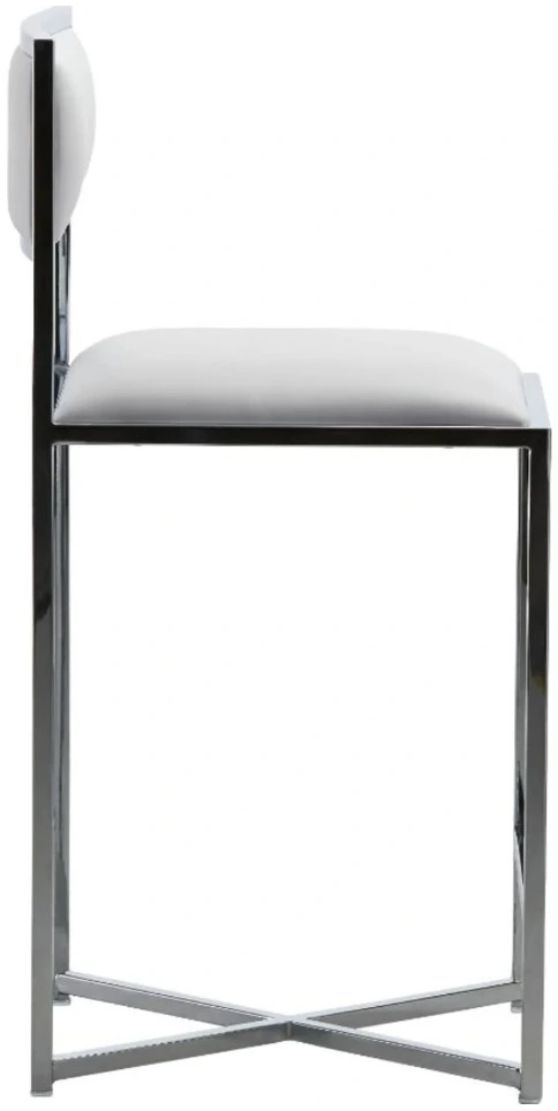 Modus Furniture Amalfi Chrome/White X-Base Counter Stool-3
