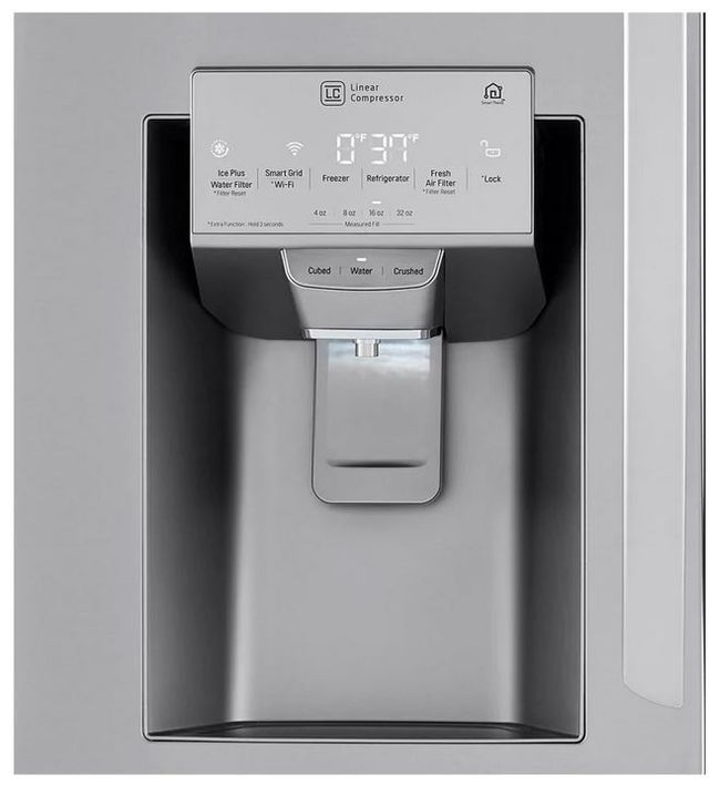LG 36 in. 22.5 Cu. Ft. PrintProof™ Stainless Steel Counter Depth French Door Refrigerator with CraftIce™-5
