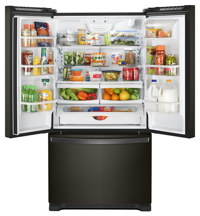 Whirlpool® 20 Cu. Ft. Wide Counter Depth French Door Refrigerator-Fingerprint Resistant Black Stainless Steel-2