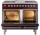 Ilve® Nostalgie II Noblesse 40'' Burgundy Pro Style Dual Fuel Range with Chrome Trim-1