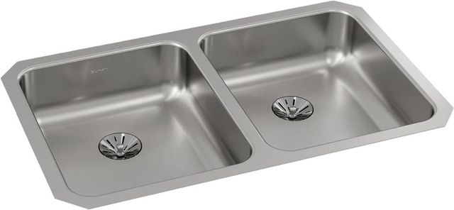 Elkay Lustertone® Classic Lustrous Satin 30-3/4" x 18-1/2" x 5-3/8" Double Bowl Undermount ADA Sink with Perfect Drain®-0