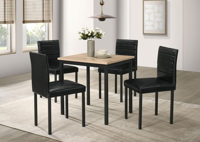 Coaster® Garza 5-Piece Black/Greige Oak Dining Table Set-1