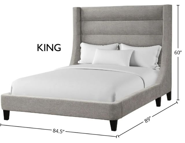 Parker House® Jacob Luxe Light Gray King Upholstered Panel Bed-2