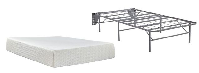 Sierra Sleep® by Ashley® Chime 2-Piece 12" Memory Foam and Better than a Boxspring Foundation Twin Mattress Set-0
