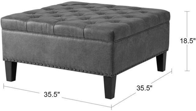 Olliix by Madison Park Brown Lindsey Tufted Square Cocktail Ottoman-2