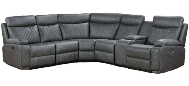 Milton Greens Stars 7-Piece Dark Gray Diamond-Quilted Modular Power Recliner Sectional-0
