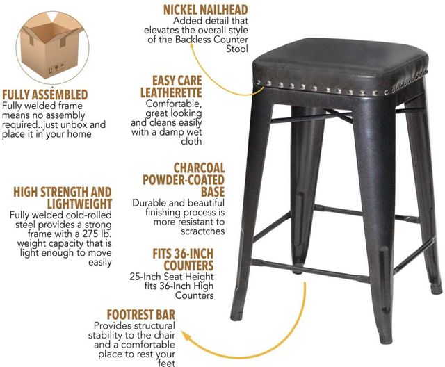 Steve Silver Co. Hank 24" Counter Stool-2