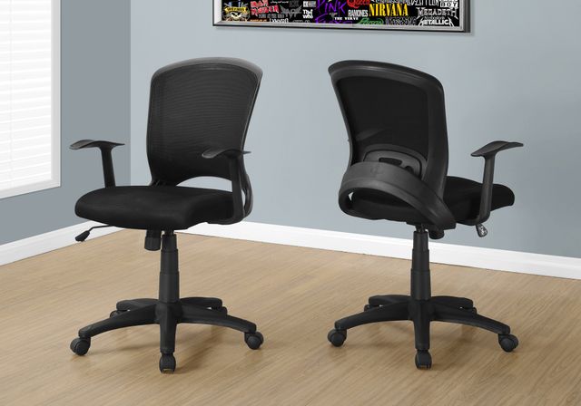 Monarch Specialties Inc. Black Mesh Mid Back Office Chair-1