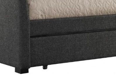 HH2 Home Morgan Onyx Linen Twin Youth Daybed with Trundle-1
