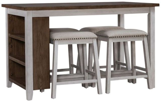 Liberty Furniture Brook Creek 5-Piece Brown/White Counter Height Dining Set-0