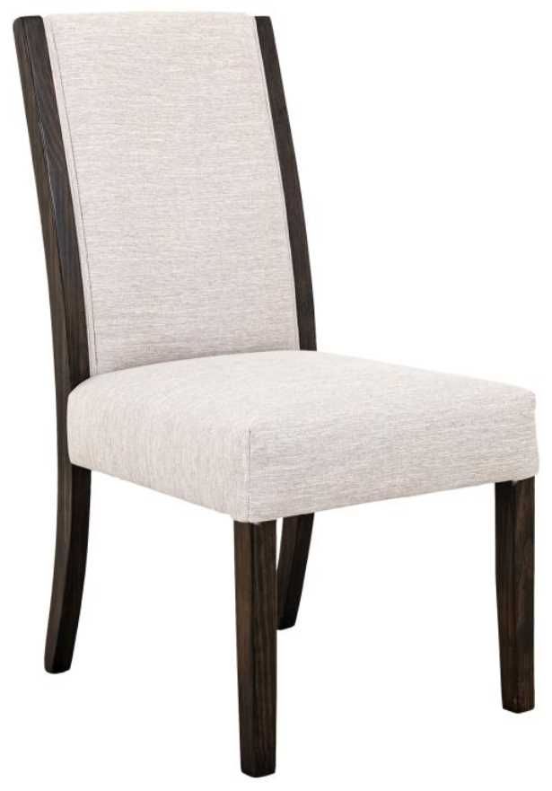International Furniture Direct Raramuri Stained Dark/White Upholstered Dining Side Chair-0