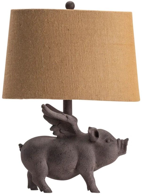 Crestview Collection Hogs Fly Gray Table Lamp-1