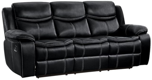 Homelegance® Bastrop Black Double Manual Reclining Sofa-0