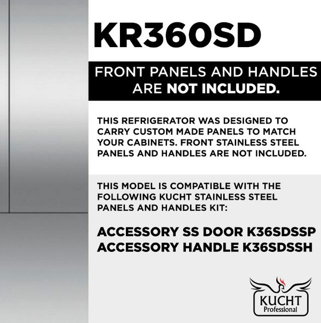 Kucht Professional 36" 20 Cu. Ft. Panel Ready Built-In Bottom Freezer Refrigerator-3