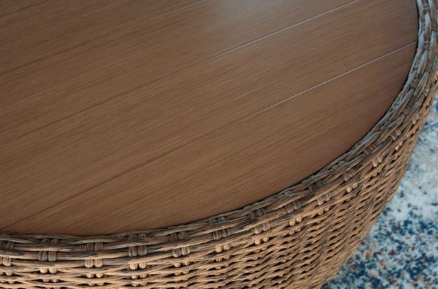 Signature Design by Ashley® Double Point Brown Aluminum/Wicker Outdoor Cocktail Table-3