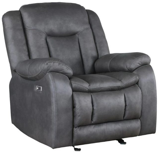 New Classic® Home Furnishings Morello Gray Manual Glider Recliner-0