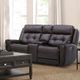 Liberty Furniture Carrington Dark Brown Leather Triple Zero Gravity Power Reclining Loveseat with Console-3