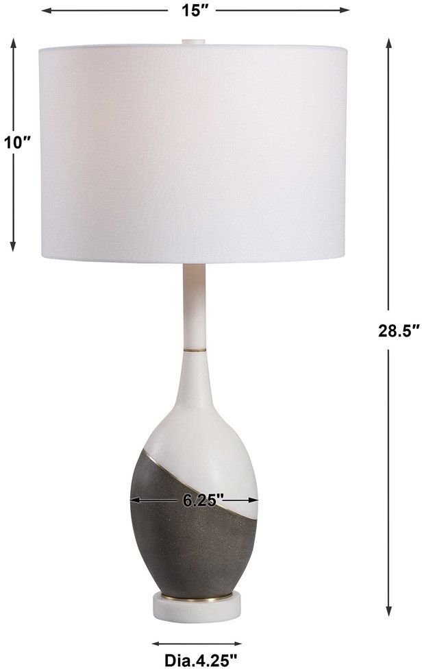 Uttermost® Tanali Charcoal and White Modern Table Lamp-2