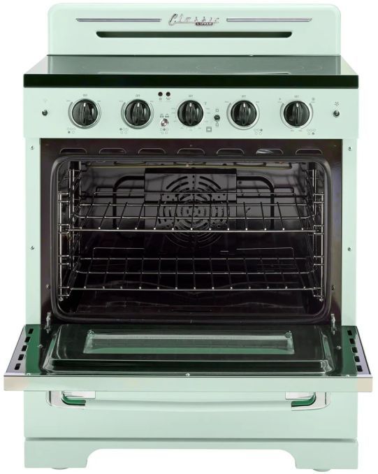 Unique® Appliances Classic Retro 30" Summer Mint Green Freestanding Gas Range-1