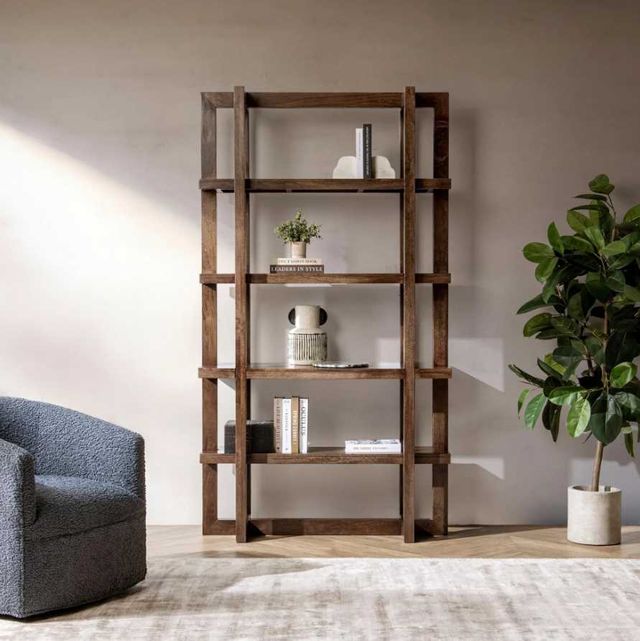 Classic Home Sydney Bark Brown Bookcase-1
