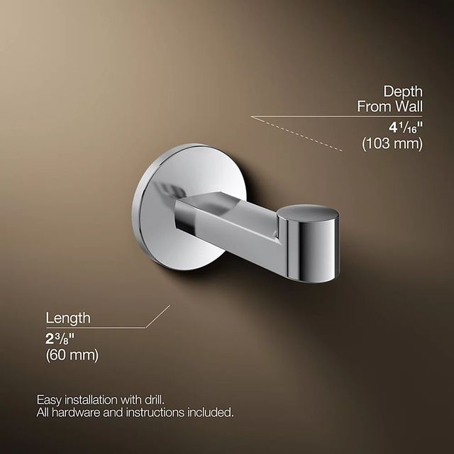 KOHLER® Components® Polished Chrome Robe Hook-4