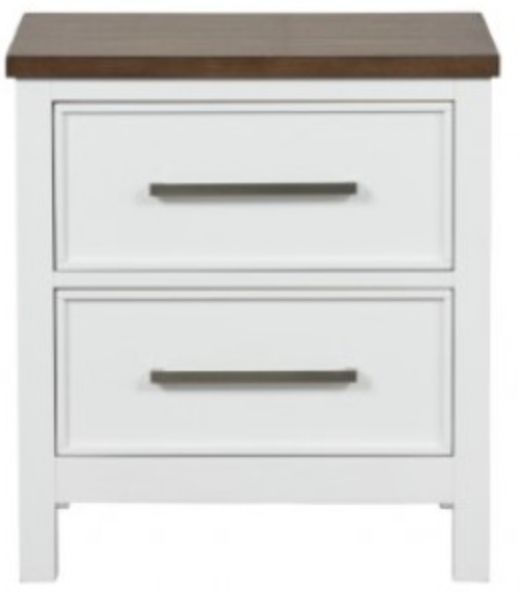 Furniture of America® Pinetop Dark Brown/White Nightstand-0