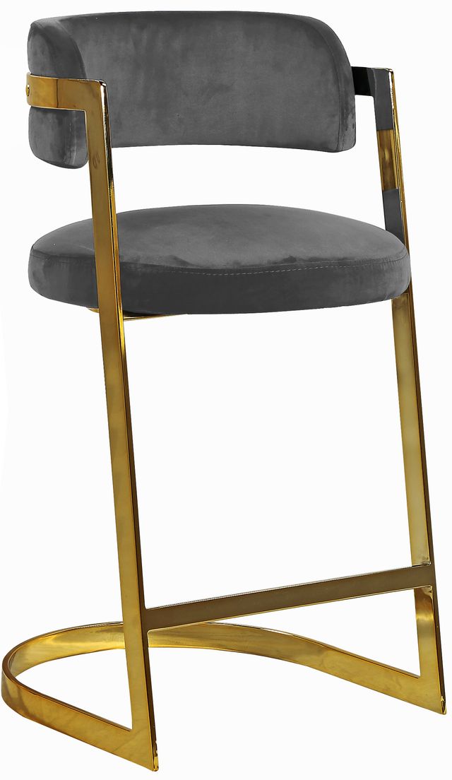Meridian Furniture Stephanie Gray Velvet Counter Stool-0