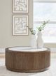 Signature Design by Ashley® Hadonna Faux Stone Top Cocktail Table with Brown Base-1