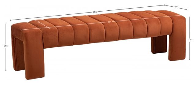Meridian Furniture Andaz Cognac Accent Bench-2
