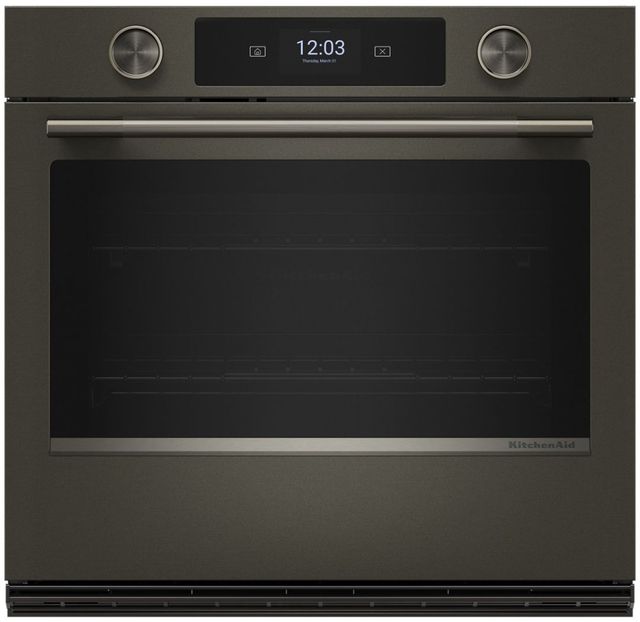 KitchenAid® 30" Black Ore Smart Single Electric Wall Oven with Intelligent Cooking Camera-0