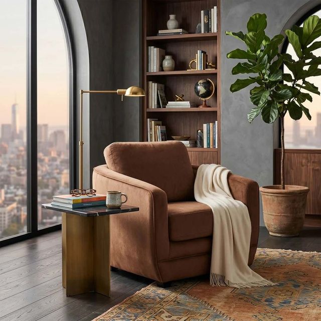 LH Home Feather Baltimo Ginger Rust Club Chair-1