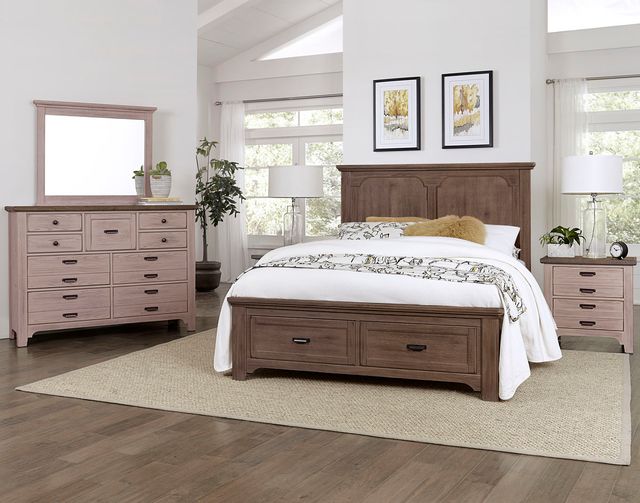 LM Co Home By Vaughan-Bassett Bungalow Home by Ben & Erin Napier Dover Gray/Folkstone 2-Drawer Nightstand-3