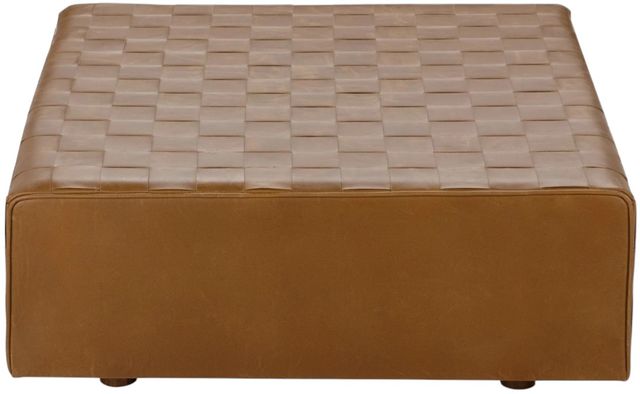 Classic Home Aristo Autumn Maple Leather Square Ottoman-3