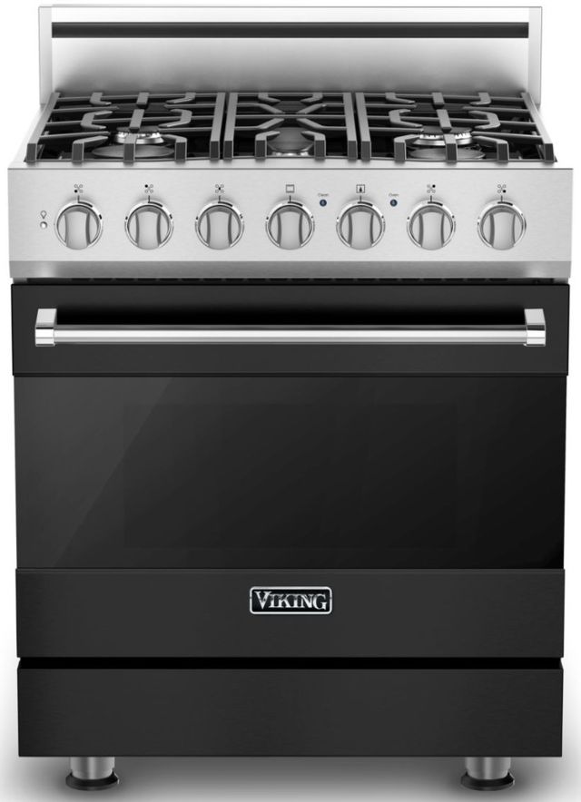 Viking® 3 Series 30" Cast Black Pro Style Natural Gas Range-0