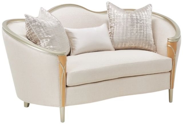 Michael Amini® Villa Cherie Beige/Caramel Loveseat-0