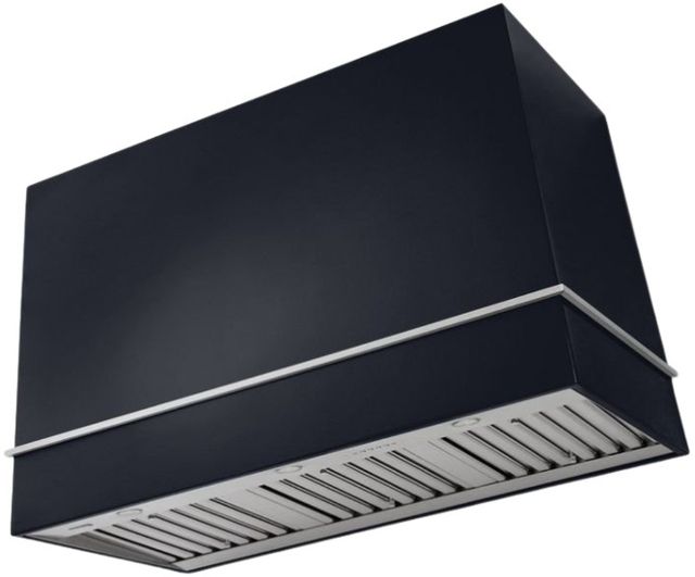 AGA Loge 48" Gloss Black Wall Mounted Range Hood  with Brushed Nickel Trim-0