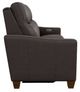 La-Z-Boy® Quinault Dark Chocolate Leather Power Reclining Loveseat with Headrest-3