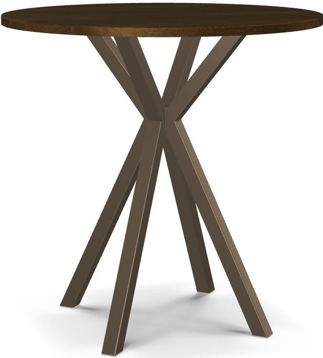 Amisco Customizable Asterisk Round Bar Table with Solid Birch Top-0