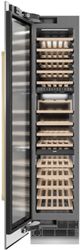 ZLINE Autograph Edition 18 in. 9 Cu. Ft. Triple Zone 68 Bottle Left Hinge Column Wine Cooler in Stainless Steel with Polished Gold Accents-1